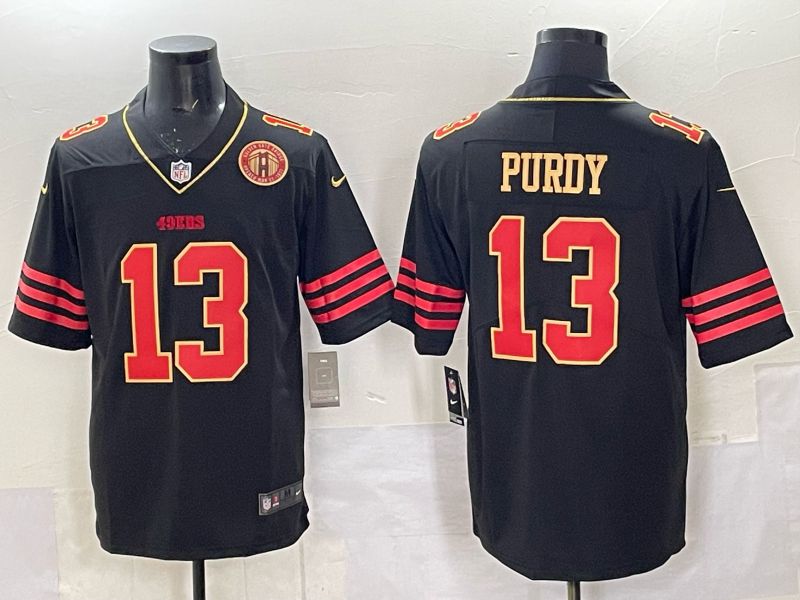 Men 2025 Nike San Francisco 49ers #13 Purdy Black Limited NFL Jersey style 0068
